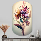 Orchid Floral Design I - Asymmetric Metal Wall Clock