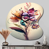 Orchid Floral Design I - Asymmetric Metal Wall Clock