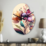 Orchid Floral Design I - Asymmetric Metal Wall Clock