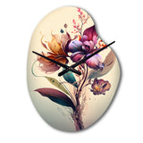 Orchid Floral Design I - Asymmetric Metal Wall Clock