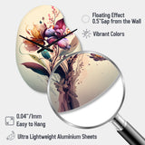 Orchid Floral Design I - Asymmetric Metal Wall Clock