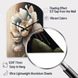 Cream White Flower - Asymmetric Metal Wall Clock