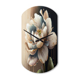 Cream White Flower - Asymmetric Metal Wall Clock