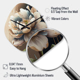 Cream White Flower - Asymmetric Metal Wall Clock
