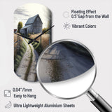 Picturesque Winding Path And Barn IV - Asymmetric Metal Wall Clock