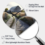 Picturesque Winding Path And Barn IV - Asymmetric Metal Wall Clock