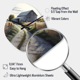 Picturesque Winding Path And Barn IV - Asymmetric Metal Wall Clock