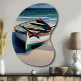 Boat On The Seashore II - Asymmetric Metal Wall Clock