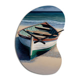 Boat On The Seashore II - Asymmetric Metal Wall Clock