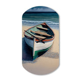Boat On The Seashore II - Asymmetric Metal Wall Clock