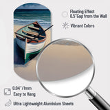 Boat On The Seashore II - Asymmetric Metal Wall Clock
