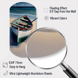 Boat On The Seashore II - Asymmetric Metal Wall Clock