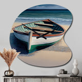Boat On The Seashore II - Asymmetric Metal Wall Clock