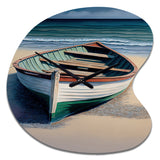 Boat On The Seashore II - Asymmetric Metal Wall Clock