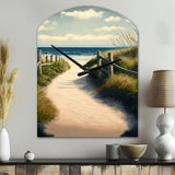 Walkway To The Beach VIII - Asymmetric Metal Wall Clock