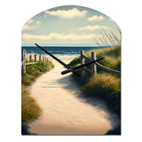 Walkway To The Beach VIII - Asymmetric Metal Wall Clock