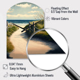 Walkway To The Beach VIII - Asymmetric Metal Wall Clock