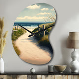 Walkway To The Beach VIII - Asymmetric Metal Wall Clock