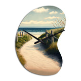 Walkway To The Beach VIII - Asymmetric Metal Wall Clock