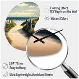 Walkway To The Beach VIII - Asymmetric Metal Wall Clock