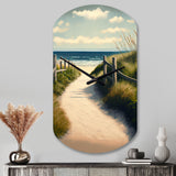 Walkway To The Beach VIII - Asymmetric Metal Wall Clock