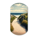 Walkway To The Beach VIII - Asymmetric Metal Wall Clock
