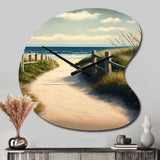 Walkway To The Beach VIII - Asymmetric Metal Wall Clock