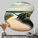 Walkway To The Beach VIII - Asymmetric Metal Wall Clock