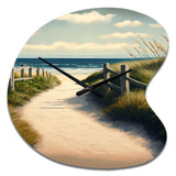 Walkway To The Beach VIII - Asymmetric Metal Wall Clock