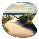 Walkway To The Beach VIII - Asymmetric Metal Wall Clock