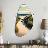 Walkway To The Beach VIII - Asymmetric Metal Wall Clock