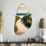 Walkway To The Beach VIII - Asymmetric Metal Wall Clock