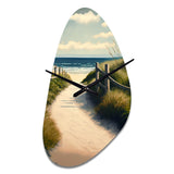 Walkway To The Beach VIII - Asymmetric Metal Wall Clock