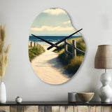 Walkway To The Beach VIII - Asymmetric Metal Wall Clock