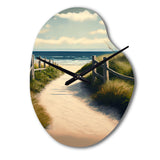 Walkway To The Beach VIII - Asymmetric Metal Wall Clock