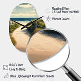 Walkway To The Beach VIII - Asymmetric Metal Wall Clock