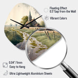 Winding Path To Church IV - Asymmetric Metal Wall Clock