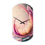 Multicolor Liquid Ink Tulip Flowers IV - Asymmetric Metal Wall Clock