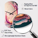 Multicolor Liquid Ink Tulip Flowers IV - Asymmetric Metal Wall Clock