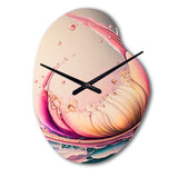 Multicolor Liquid Ink Tulip Flowers IV - Asymmetric Metal Wall Clock
