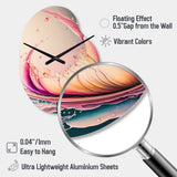 Multicolor Liquid Ink Tulip Flowers IV - Asymmetric Metal Wall Clock