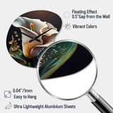 Gren And White Calla Lily Flower II - Asymmetric Metal Wall Clock