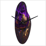 Purple Peony Liquid Gold I - Asymmetric Metal Wall Clock