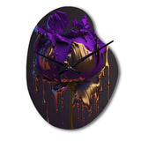 Purple Peony Liquid Gold I - Asymmetric Metal Wall Clock