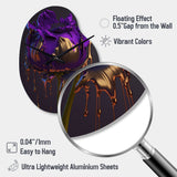Purple Peony Liquid Gold I - Asymmetric Metal Wall Clock