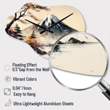 Japanese Landscape In Watercolor II - Asymmetric Metal Wall Clock