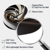 Gold Black And White Stained Glass III - Asymmetric Metal Wall Clock
