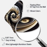 Gold Black And White Stained Glass V - Asymmetric Metal Wall Clock