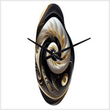 Gold Black And White Stained Glass V - Asymmetric Metal Wall Clock
