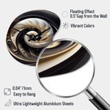 Gold Black And White Stained Glass V - Asymmetric Metal Wall Clock